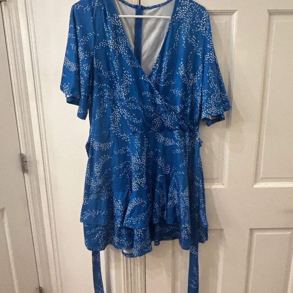 Blue Patterned Romper - Picture 3 of 3